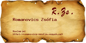Romanovics Zsófia névjegykártya
