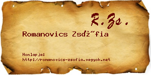 Romanovics Zsófia névjegykártya