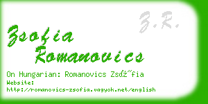 zsofia romanovics business card